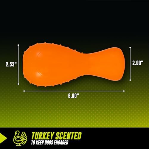 Hyper Pet Hyper-Bonz Turkey Scented Drumstick Crunch Bone, Interactive Dog Toy, 6.0" inches in Length, for All Breed Sizes