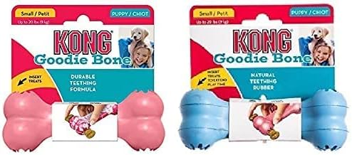 Puppy Kong Goodie Bone - Teething Toy and Treat Dispenser, Small, Assorted Colors