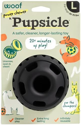 WOOF Power Chewer Pupsicle Dog Treat Toy for Dogs 25-75 lbs