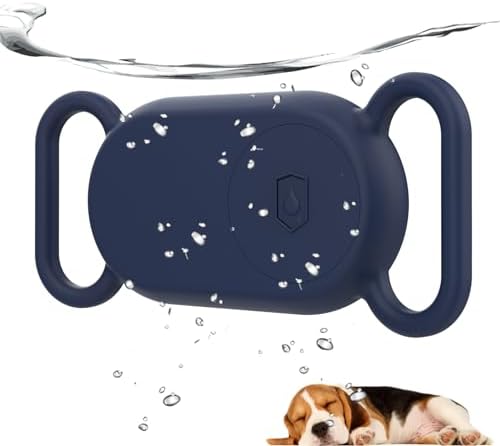 Waterproof Dog Collar Holder Compatible with Samsung Galaxy SmartTag 2 | Silicone GPS Tracker Hidden Loop Holder for Samsung Tag 2, Anti-Lost Dog Collar Smart Tag 2 Case(Blue)