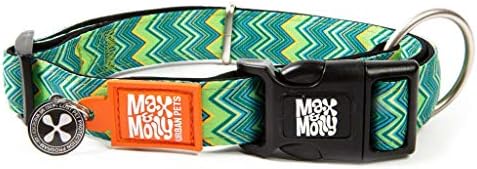Max & Molly Ultra Comfortable Padded Neoprene Sport Dog Collar with Smart ID Tag, Vintage S