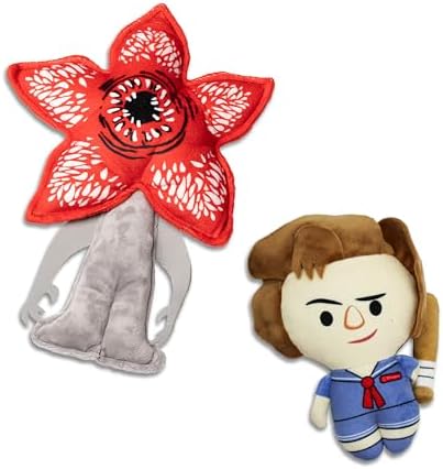 design LAB, Inc. Stranger Things Official Merchandise | Interactive Toys for Indoor Play | Steve & Demogorgon 2-Pack Set | Cool Dog Toy Stuffed Animals | Stranger Things Toys