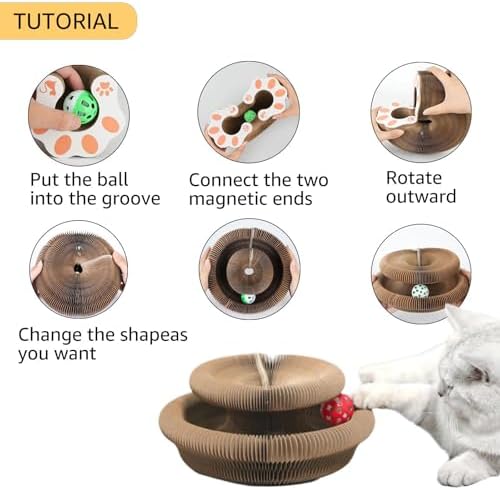 SREBAY Cat Toy Interactive, Accordion Kitty Wheel Exerciser