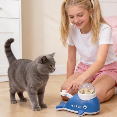 Treat Toys for Dogs, Interactive Puzzle Games Whale Shaped, Cognitive Dog Toys Food Dispenser, for Cat Kitten Puppy Aggressive Chewers, Pet Indoor Training Boredom Exercise