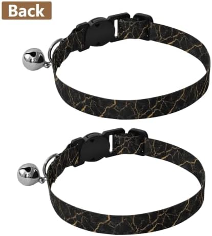 Black Marble Gold Pet Collar 2 Pack Comfortable Cat Collar Adjustable 10.6 to 17.1 Inches