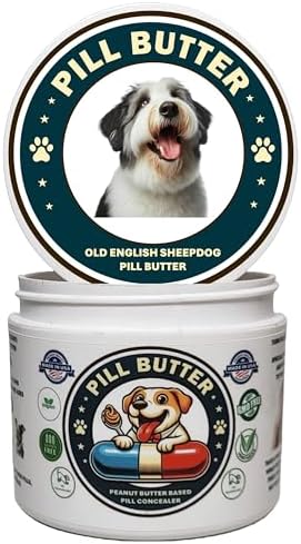 Peanut Butter Dog Pill Wrap - Old English Sheepdog Label