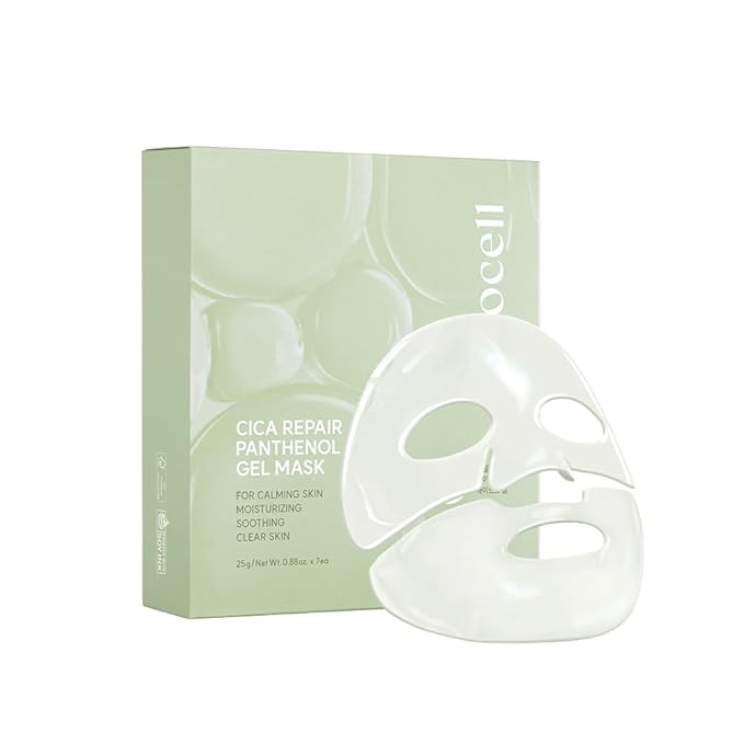 AROCELL Cica Hydrogel PDRN Mask 7 Facial Sheet with Panthenol & Centella Asiatica, Cooling Hydrogel Face Mask for Soothing Calming Hydrating Moisturizing Sensitive Skin Korean Skincare, 25gx7ea