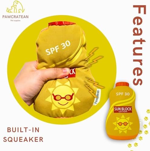 7" Squeaky Plush Toy for Puppies Small Dogs Self Etertainment Washable Soft Made [PET ONLY] (Lotion Bottle)