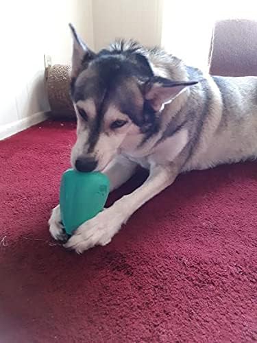 Chew King by Mammoth Premium Treat Dispensing Dog Toy, Durable Natural Rubber Chew Toy, Safety Air Vent, Interactive Enrichment Toy for Aggressive Chewers, XL - For Dogs 40-75lbs - Pack of 2 - Teal