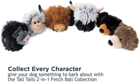 Tall Tails 2-in-1 Fetch Ball Dog Toy, Black Bear