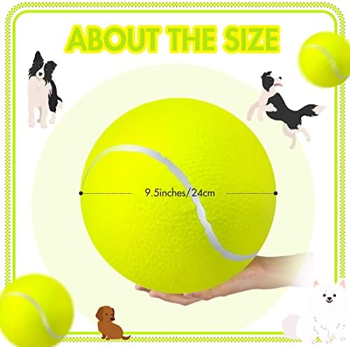Sratte 6 Pcs Large Tennis Ball Dogs, Fluorescent Yellow, 9.5 Inch