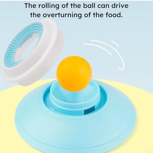 Dog Cat Licks Toys, Pet Lick Bowl for Dogs Cats, Anxieties Relief Slow Feeder, Non-Slip Dog Licks Roll Ball Treat Dispenser, Bowl Enrichment Toys to Keep Them for Liquid Food (Yellow)