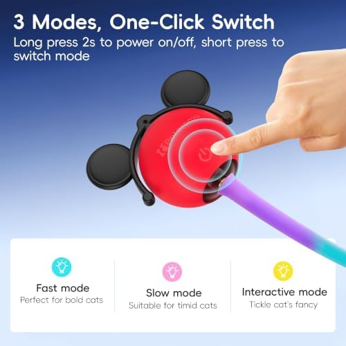 Potaroma Cat Toys Smart Moving Ball with Tail, Sound & Motion Activated