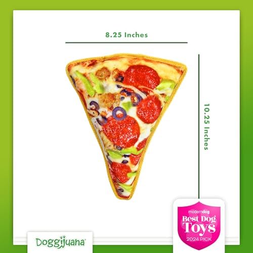 Doggijuana Supreme & Pepperoni Pizza Dog Toy Bundle | 2 Pack, Squeaky
