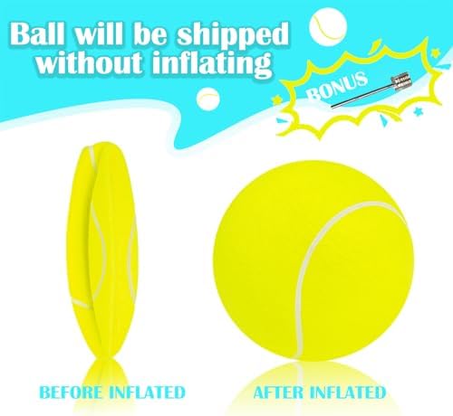 Banfeng Giant 8" Dog Tennis Ball Big Pet Toys Outdoor Sport Ball Interactive Toy for Small Medium Larger Dag(Yellow)