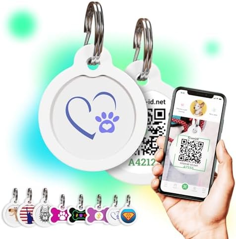 QR Code Dog Tag Personalized Pet Id Silent Cat Tags Engraved Name Plate with Online Profile («Together Forever»)