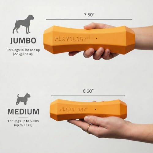 Playology Squeaky Chew Stick - Scented Dog Toy - Jumbo, Cheddar Scent