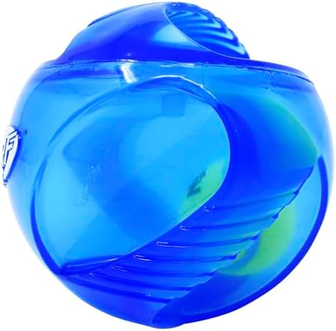 Nerf Dog 5.5in Translucent TPR Rumble Ball with Tri-Twist Handles -Blue