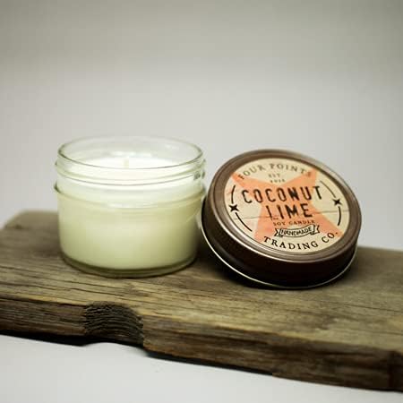 Coconut Lime 4 Oz Scented Soy Aromatherapy Candle w/Jar