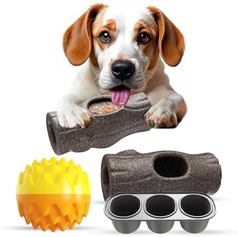 Dog Toy Bundle for Aggressive Chewers – Durable Chew Ball & Treat Dispenser – Tough Dog Toys for Large Dogs, Heavy Chewers – Non-Toxic Rubber, Interactive, Teeth Cleaning, Indoor/Outdoor Play