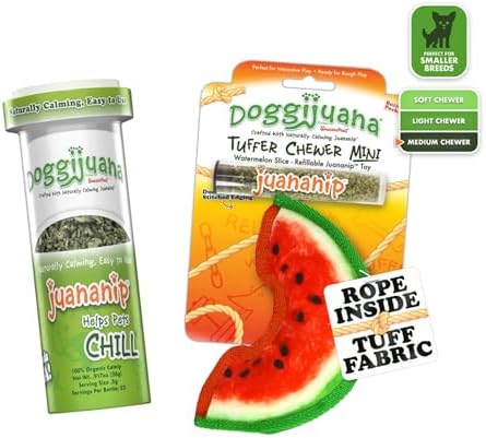 Doggijuana Watermelon Slice & Juananip Bundle | Squeaky Refillable Plush