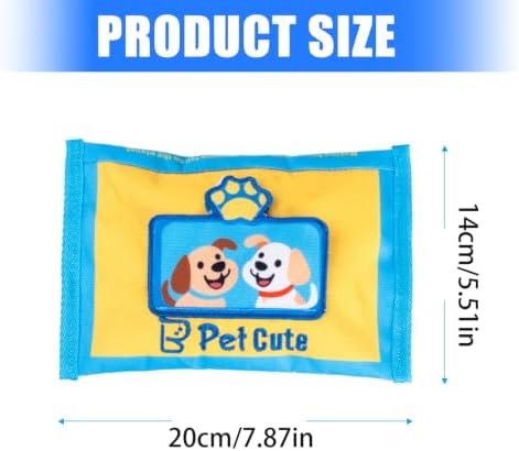 Dog Tissue Box Toy, Interactive Pet Balloon Snuffle Dog Toy in A Tissue Box with Holes, Pet Wipes Toys, Wet Wipe Dogs Snuffle Toys, Oxford Cloth Interactive Puzzle Game for Outdoor Home