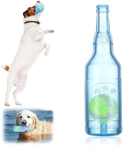 Blue Water Bottle Dog Toy for Aggressive Chewers Small Medium Dogs