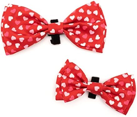 THE WORTHY DOG Spring Patterns Pet Bow Ties for Dogs & Cats, Cupid Hearts