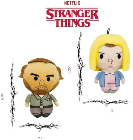 design LAB, Inc. Stranger Things Official Merchandise | Cool Dog Toys for Interactive Play | Eleven & Hopper 2-Pack Set | Collectible Stranger Things Toys