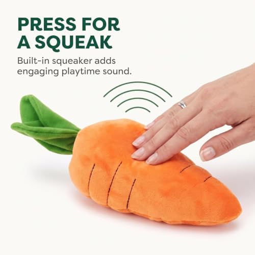 2 Pcs Crinkle Dog Toy for Small, Medium, and Large Breeds, Cute Carrot with Soft Squeaker, Carrot Shape Pet Plush Toy with Sound, Bite-Resistant Soft Comfortable Dog Toys
