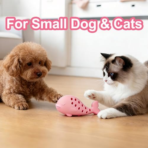 Slow Feeding Dog Toy Whale Shape, Silicone Chew Toy for Puppies & Cats, Interactive Food Dispensing Puzzle Toy to Slow Down Eating, Prevent Bloat & Keep Pets Entertained
