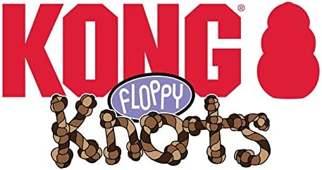 Kong Floppy Knots Rope and Plush Dog Toy, Bunny, Medium/Large