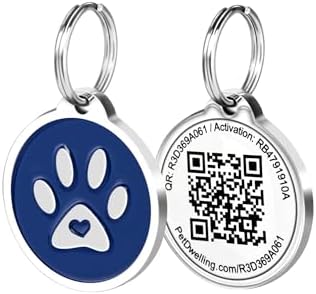 Pet Dwelling QR Code Pet ID Tag – Scan to Contact Owner Instantly, No App Needed, Smart Dog & Cat Tag with Free Personalized Online Pet Profile