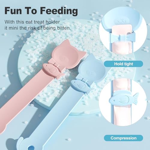 CoguZed 3 Pack Cat Treat Strip Feeder – Squeeze-Activated Multi-Function Tool for Churu, Wet Food & Lickable Treats Durable Plastic for Cats with Dental Issues