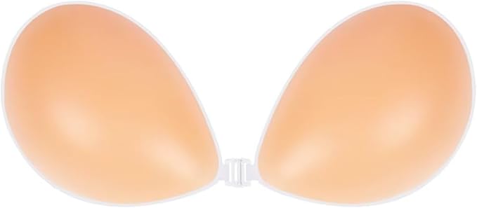 Niidor Adhesive Bra Strapless Sticky Invisible Push up Silicone Bra for Backless Dress with Reusable Nipple Covers