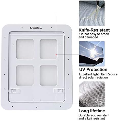 CEESC Dog Screen Door - Lockable Pet Door (14.56" x 16.92", Large, White)