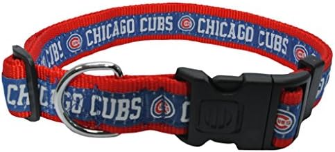 MLB Chicago Cubs Licensed PET COLLAR- Heavy-Duty, Strong, and Durable Dog Collar. Available in 29 Baseball Teams and 4 Sizes