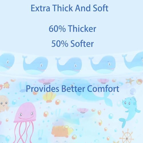 Pet Water Sensory Mat, Floating Fish Interactive TPU Thickened Water Bed Cooling Pad, Anti-Scratch Water Filled Play Matfor Cats Dogs Kittens Puppies Pets in Summer (Rectangle A)