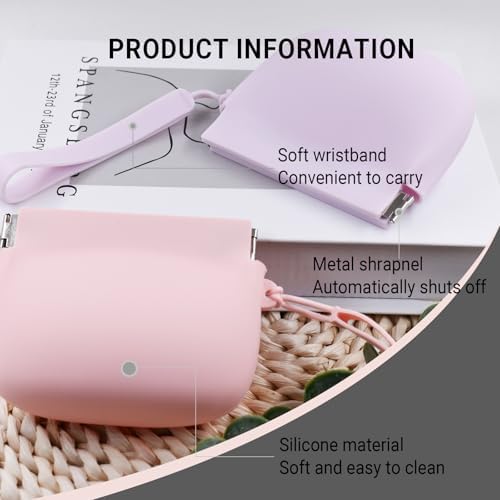 Silicone Dog Treat Pouch Portable Snack Pouch (Pink & Purple)