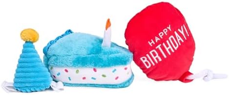 ZippyPaws Birthday Box Dog Squeaky Toys to Keep Them Busy - 3-Pack