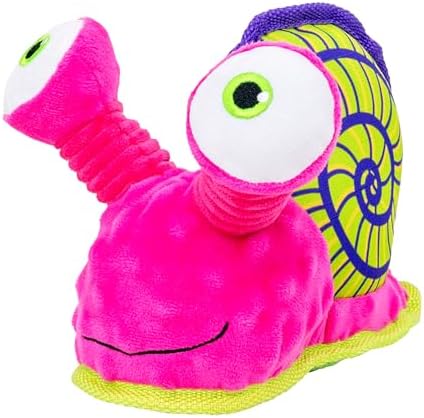 KONG Tropics Rattlez Dog Toy – Durable Plush with Rattle & Crinkle Sounds, Multi-Texture Interactive Enrichment Toy for Dogs (Snail, Medium/Large)