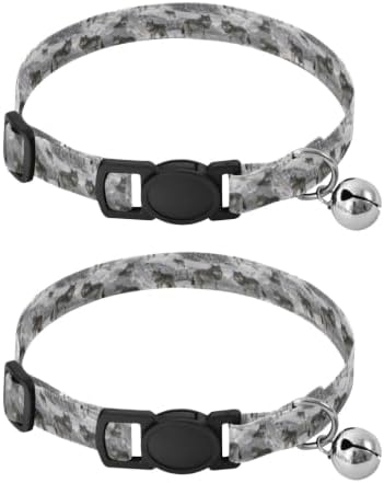 Wolves Snowy Mountains Metal Bell Included Small Dog Collar 2 Pack for Cats