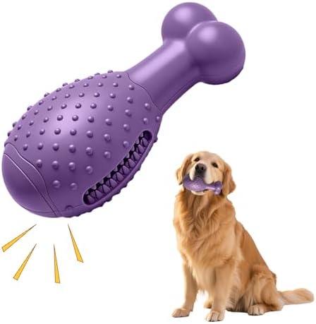 Natural Rubber Squeaky Dog Chew Toy for Aggressive Chewers