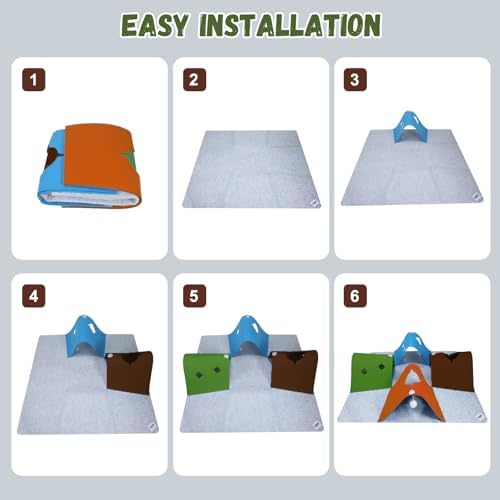 35.4" Cat Tunnels for Indoor Cats, Multi-Entrance Cat Toys, Multicolor