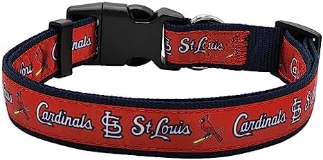 MLB St. Louis Cardinals Licensed PET COLLAR- Heavy-Duty, Strong, and Durable Dog Collar. Available in 29 Baseball Teams and 4 Sizes