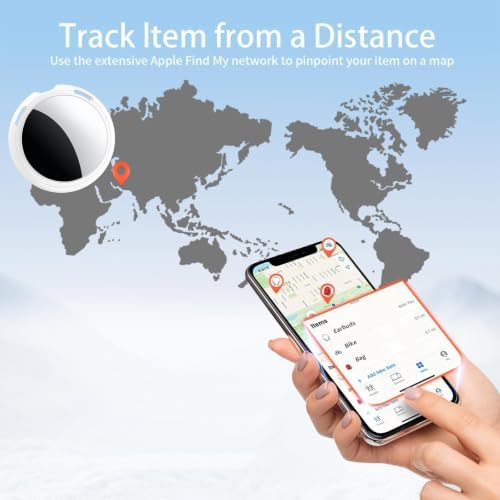 2 Pack Tracker Tags Finder Apple Find My MFi Certified Waterproof iOS Only | Bluetooth Air Smart Tags Item Finder Locator Worldwide Tracking for Key Pets Wallet Backpack Dogs Luggage Replaceable Battery
