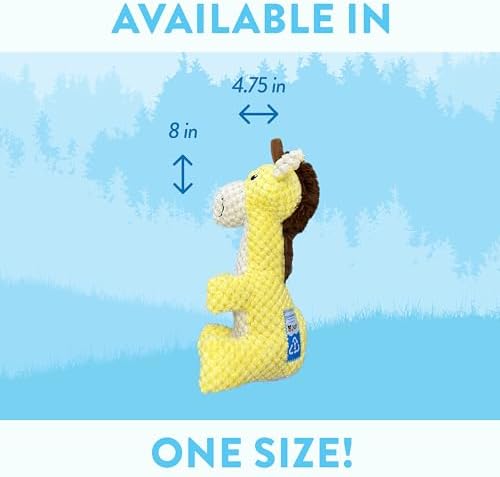 Spunky pup Clean Earth Plush Dog Toy with Squeaker - Recycled, Eco-Friendly, Floats for Beach, Lake, Pool - Giraffe