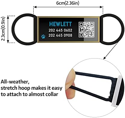QR Code Dog Tag, Silent Slide-On Pet ID Name Tag for Dogs, Cats & Horses – Custom Personalized Noiseless Tag with Jingle-Free Fit & Online Profile Display