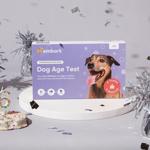 Embark Dog Age Test Kit – Estimates Dog's Age & Birthday from DNA | DNA age test for dogs using methylation science. Ideal for rescue & unknown-history dogs. Includes life-stage care tips.