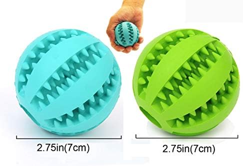 Sunglow 2 Pack Dog Toy Ball - Nontoxic Bite Resistant Teething Toys for Small/Medium/Large Dog and Puppy Cat, Dog Pet Food Treat Feeder Chew Tooth Cleaning Exercise Game IQ Training
